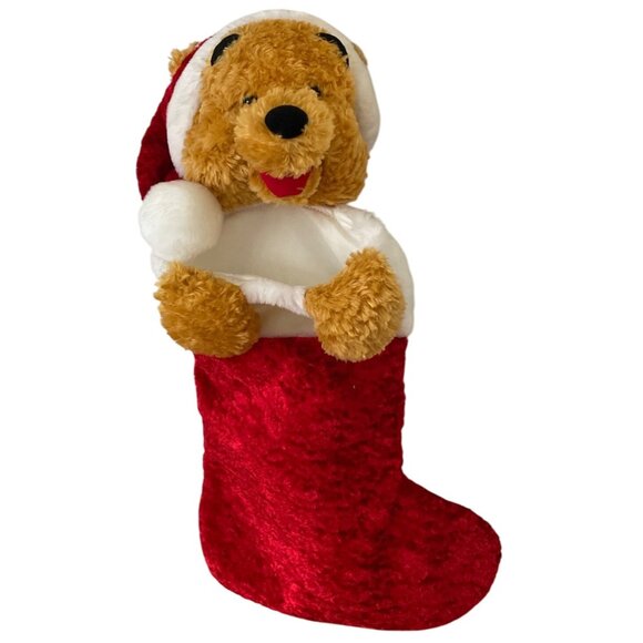 Disney Winnie The Pooh Christmas Stocking 3D Plush 19 In Disney World Exclusive - Picture 1 of 8